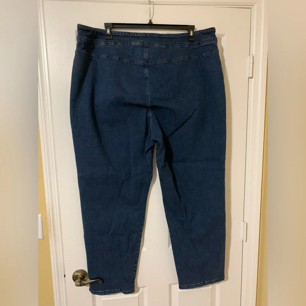 NWT Allison‎ Daley Woman Crop Pants 24WR Dark Wash Denim Classic Minimalist